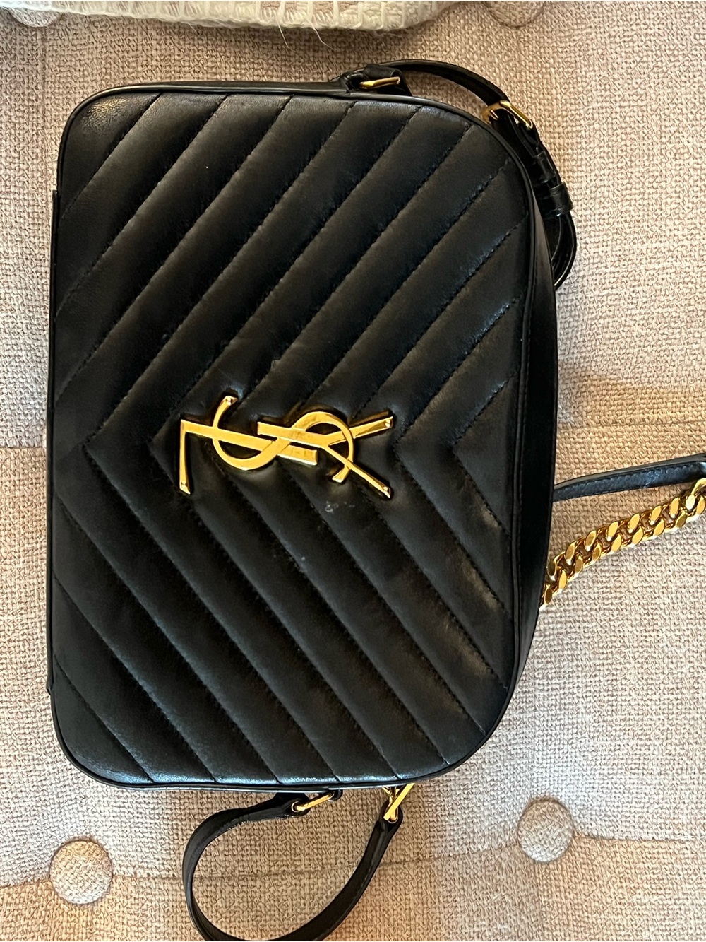 Saint Laurent Black Quilted Leather Crossbody with Gold YSL Hardware - Picture 10 of 10